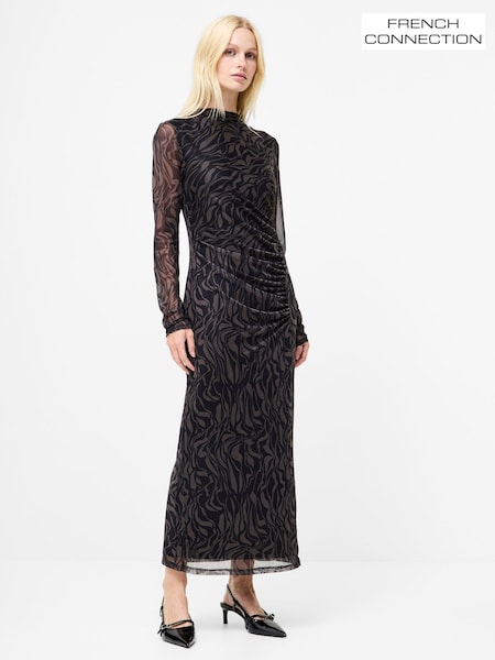 French Connection Zaria Mesh Long Sleeve Dress (Y03149) | ‏577 د.إ.‏