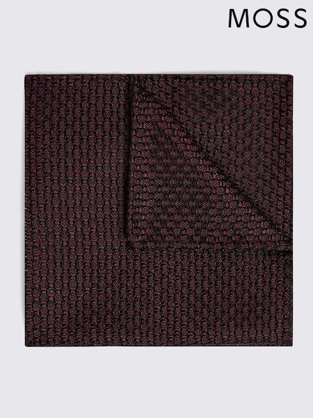 أحمر - MOSS MOSS Italian Grenadine Pocket Square (Y03164) | ‏146 د.إ.‏