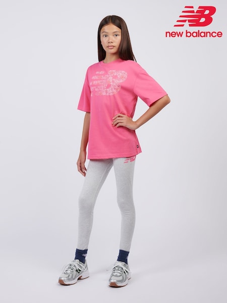New Balance Pink Flower Graphic T-Shirt and Leggings Set (Y03213) | AED233 - AED280