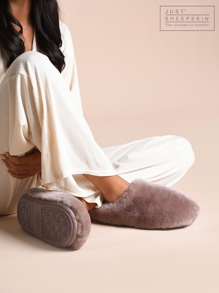 Just Sheepskin Brown Ladies Louise Sheepskin Slipper (Y03355) | R$ 670