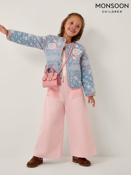 Monsoon Blue Embroidered Paisley Quilted Jacket (Y03450) | €43 - €48