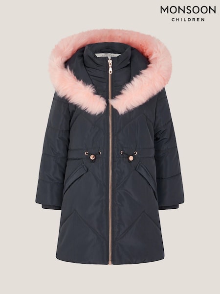 Monsoon Hooded Faux Fur Puffer Coat (Y03461) | 432 LEI - 506 LEI