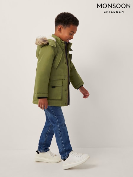 Monsoon Green Hooded Parka Coat (Y03468) | €62 - €85
