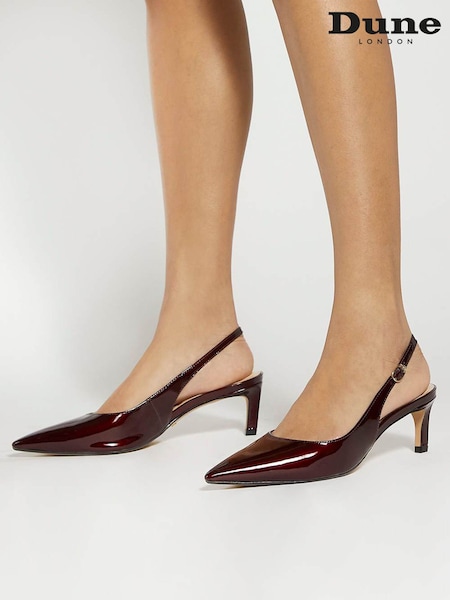 Dune London Brown Wf Celinna Set Back Kitten Sling Back Heels (Y03525) | R$ 980