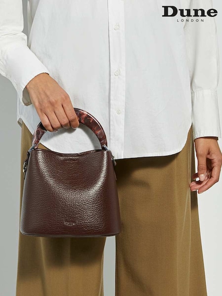 Dune London Red Dharla Moulded Handle Scoop Bag (Y03634) | SGD 211