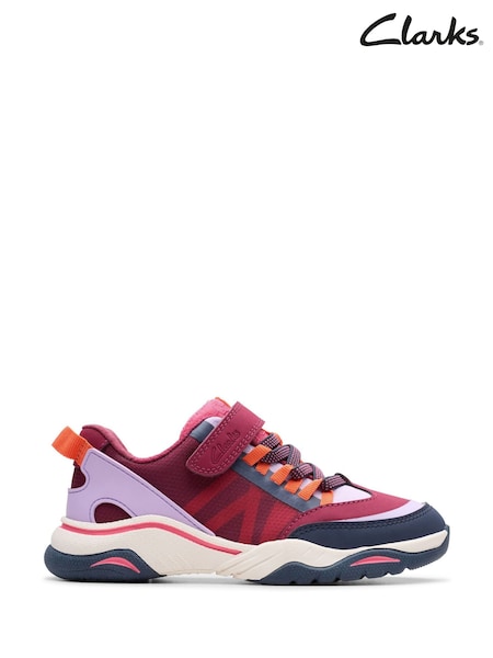 Clarks Red Feather Track Kids Trainers (Y03697) | €40 - €42