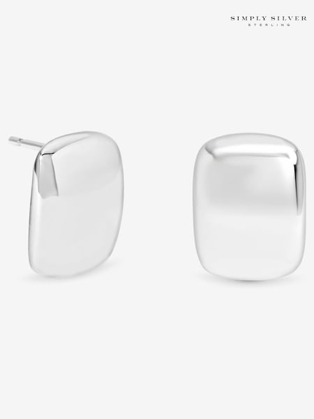 Simply Silver Silver Tone 925 Polished Domed Stud Earrings (Y03781) | €40