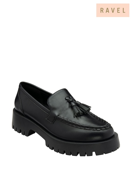 Ravel Black Almond Toe Loafers (Y03789) | €86