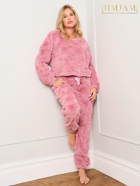 Jim Jam the Label Pink Check Twosie Pyjamas (Y03828) | €54
