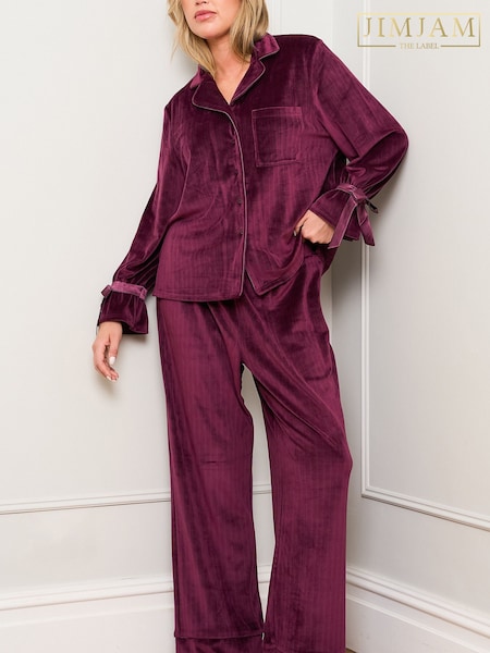 Jim Jam the Label Purple Burgundy Revere Pyjama (Y03840) | €53