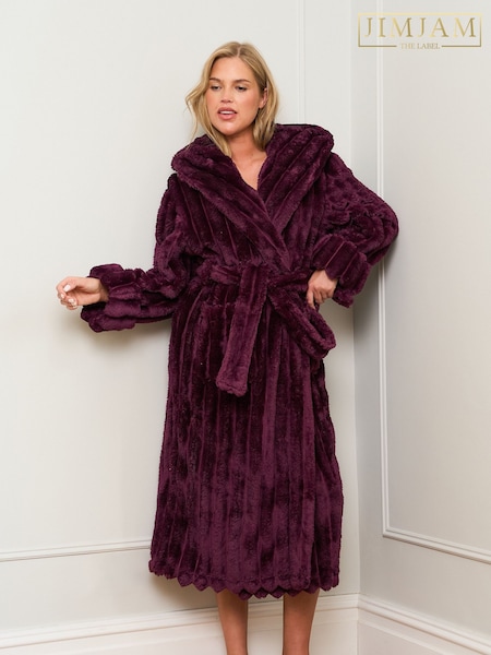 Jim Jam the Label Purple Burgundy Ribbed Dressing Gown (Y03844) | R$ 445