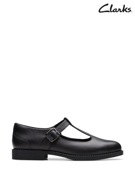 Clarks Black Tapa Hope Youth Shoes (Y04031) | €53