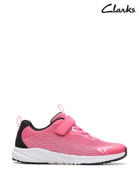 Clarks Pink Deyes Dash Youth Trainers (Y04036) | €36 - €39