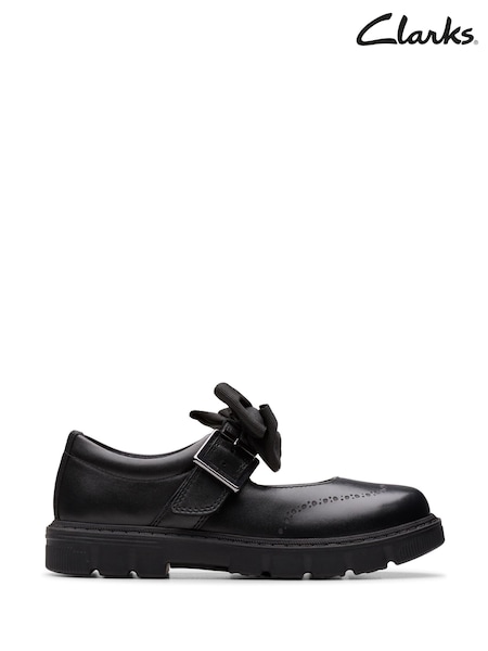 Clarks Black Lorcam Jane Kids Shoes (Y04048) | €58 - €61