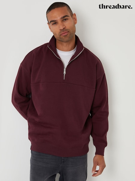 Threadbare Red Relaxed Fit Half Zip Sweatshirt (Y04230) | 148 QAR