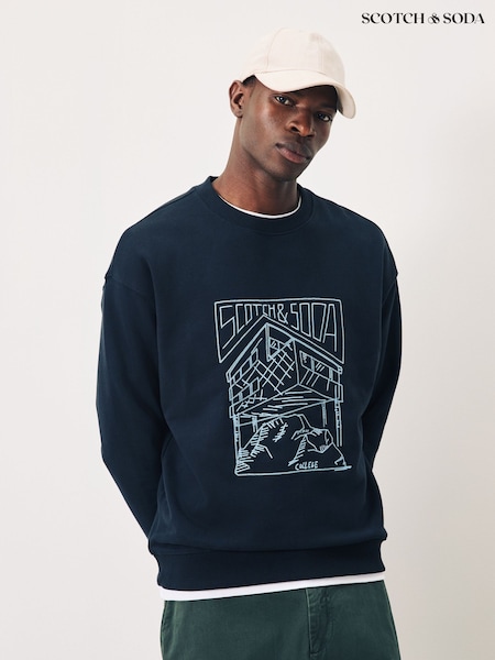 Scotch & Soda Black Chest Logo Sweatshirt (Y04252) | €141
