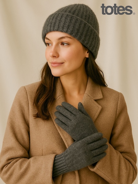 Totes Grey Toasties Ladies Knitted Hat and Gloves Gift Set (Y04260) | €28