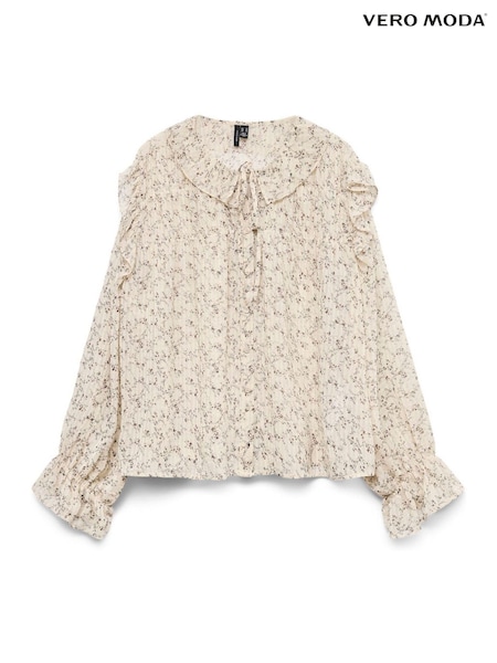 VERO MODA Long Sleeve Ruffle Blouse (Y04273) | R$ 315