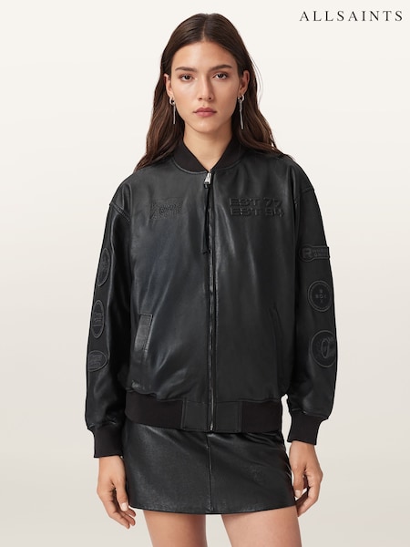 AllSaints Black Belle W Bomber Jacket (Y04297) | R$ 4.925