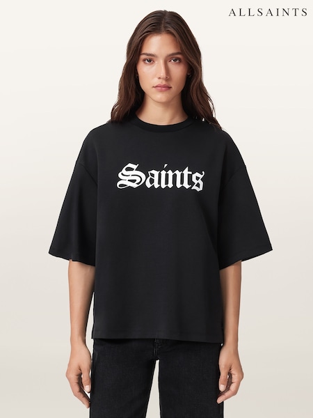 AllSaints Black Amelie T-Shirt (Y04303) | 292 QAR