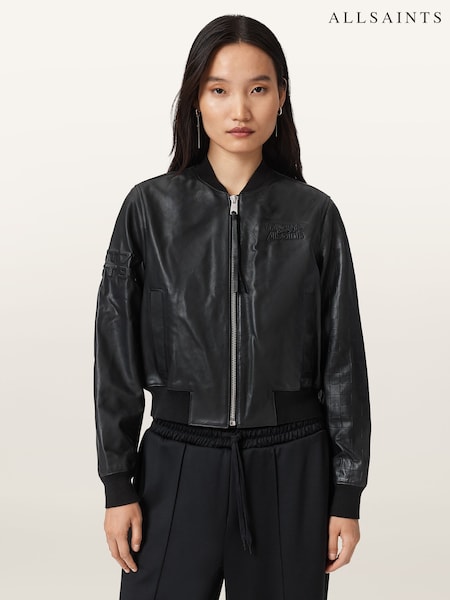 AllSaints Black Orten W Bomber Jacket (Y04325) | €592