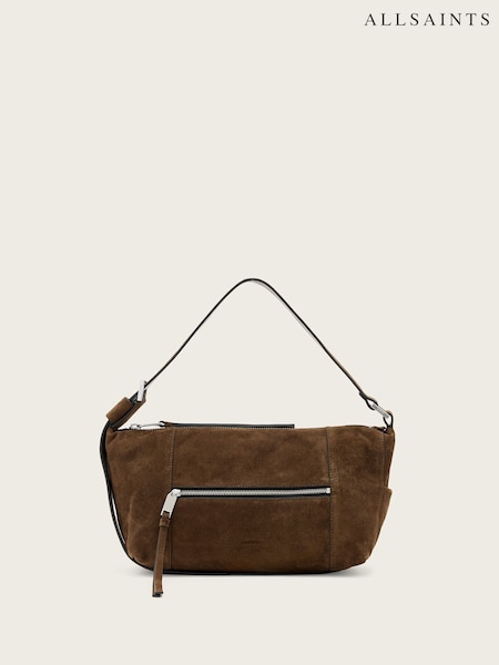 AllSaints Brown Vega Suede Shoulder Bag (Y04335) | €293