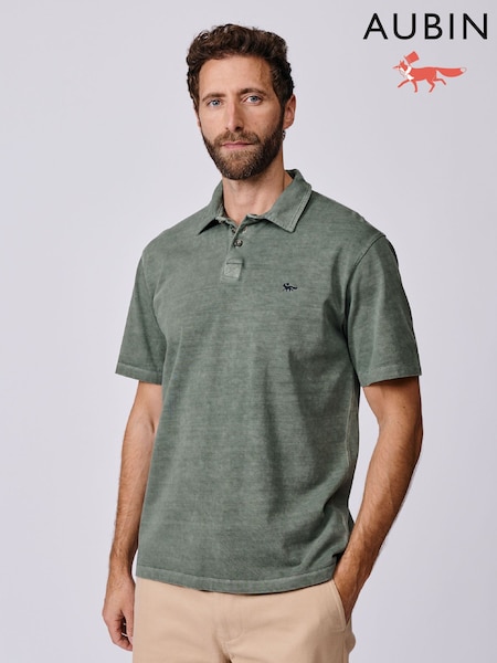 Aubin Green Arkwright Heavyweight Jersey Polo Shirt (Y04338) | ‏41 ر.ع.‏