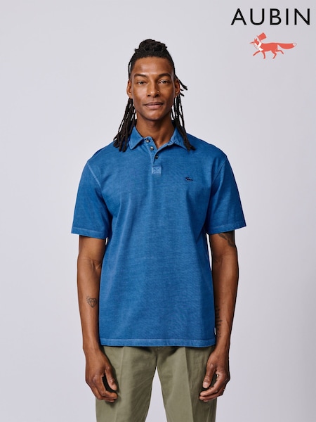 Aubin Blue Arkwright Heavyweight Jersey Polo Shirt (Y04345) | ‏41 ر.ع.‏