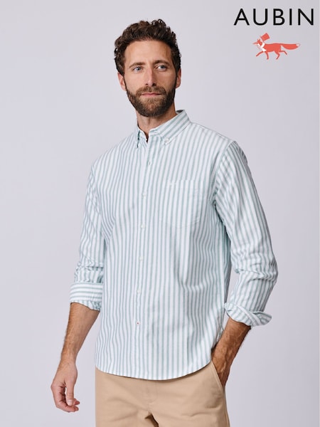 Aubin Green Aldridge Oxford Button Down Shirt (Y04369) | 529 SAR