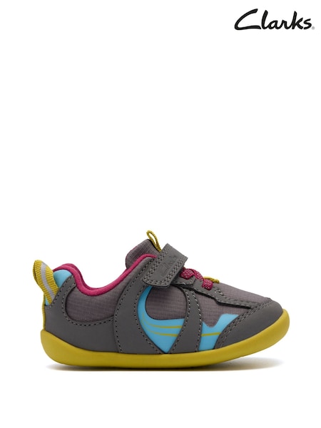 Clarks Grey Pre Walker Hero Toddler Shoes (Y04420) | €34