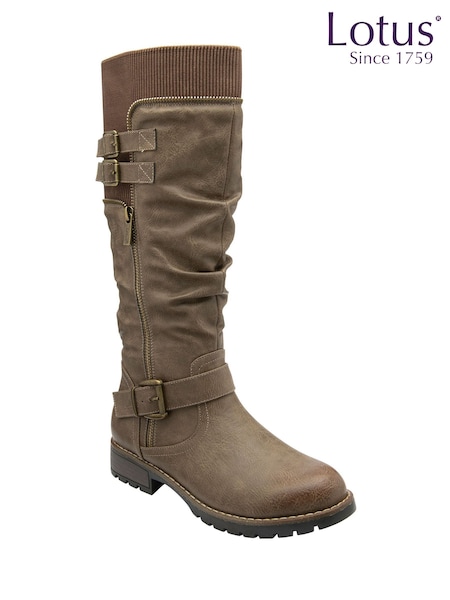 Lotus Zip-Up Knee High Boots (Y04486) | € 105