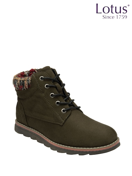Lotus Green Textile Ankle Boots (Y04505) | €86