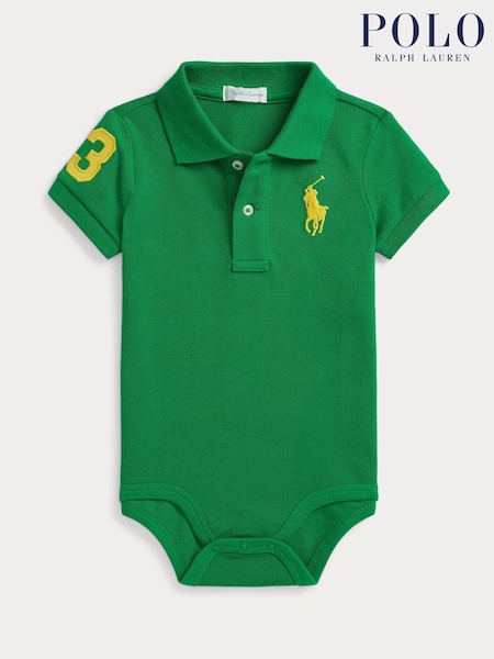 Polo Ralph Lauren Baby Varsity Pony Player Pique Bodysuit (Y04541) | R$ 545