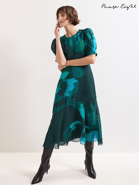 Phase Eight Green Petite Nancy Floral Dress (Y04589) | €178