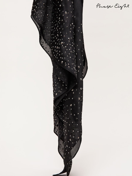 Phase Eight Black Sparkle Scarf (Y04597) | 223 QAR