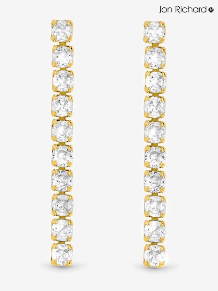 Jon Richard Gold Tone Cubic Zirconia Round Tennis Earrings Gift Box (Y04608) | €32