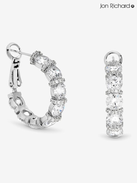 Jon Richard Tone Cubic Zirconia Round Stone Hoop Earrings (Y04618) | ‏146 د.إ.‏