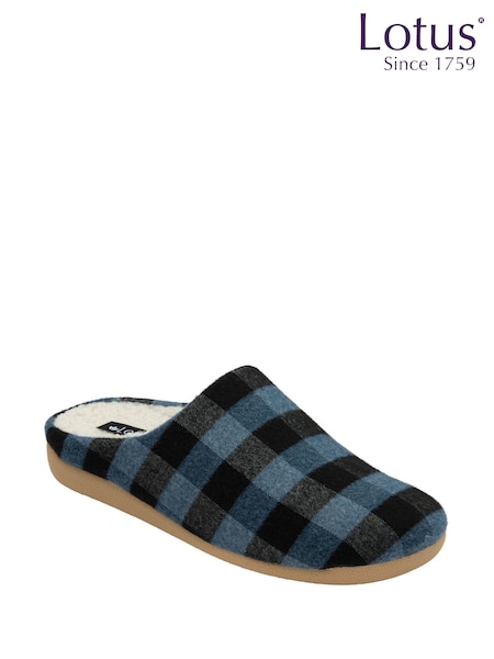 Lotus Blue Textile Mule Slippers (Y04647) | €46