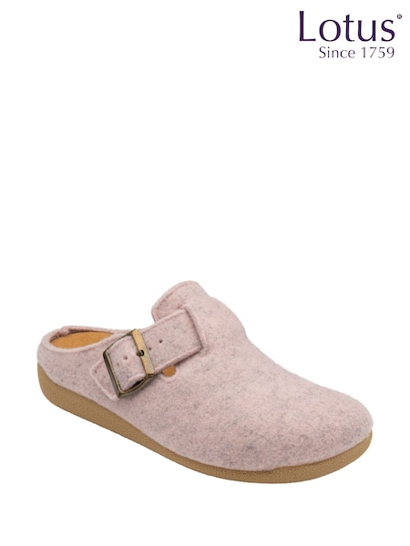 Lotus Pink Textile Mule Slippers (Y04648) | €46