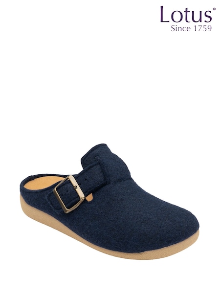 Lotus Blue Textile Mule Slippers (Y04655) | €46