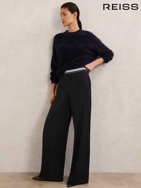 Reiss Sonnie Elasticated-Waist Wide-Leg Trousers (Y04693) | ‏1٬103 ر.ق.