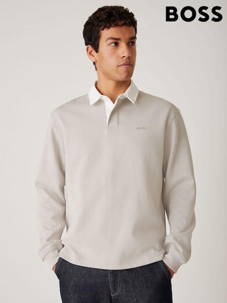 BOSS Grey Contrast Collar Logo Polo Shirt (Y04770) | SGD 324