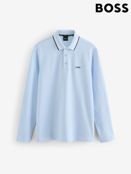 BOSS Blue Regular Fit Plisy Tipped Collar Polo Shirt (Y04773) | €140