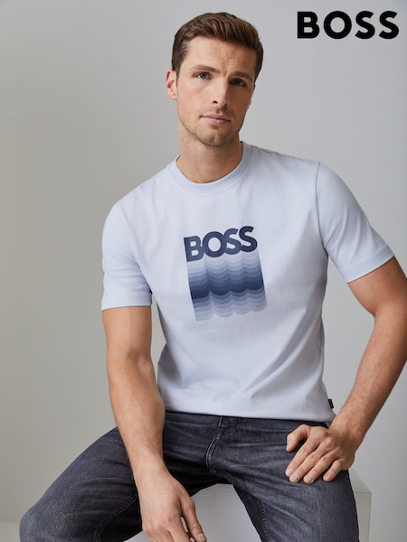 BOSS Grey Graphic Regular-Fit T-Shirt (Y04789) | AED402