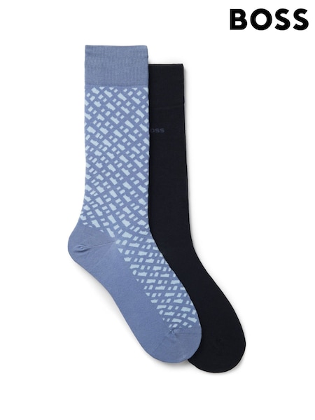 BOSS Light Blue Monogram Socks 2 Pack (Y04820) | €30