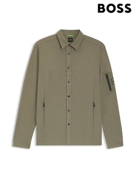 BOSS Cream Waffle Logo Overshirt (Y04865) | €237