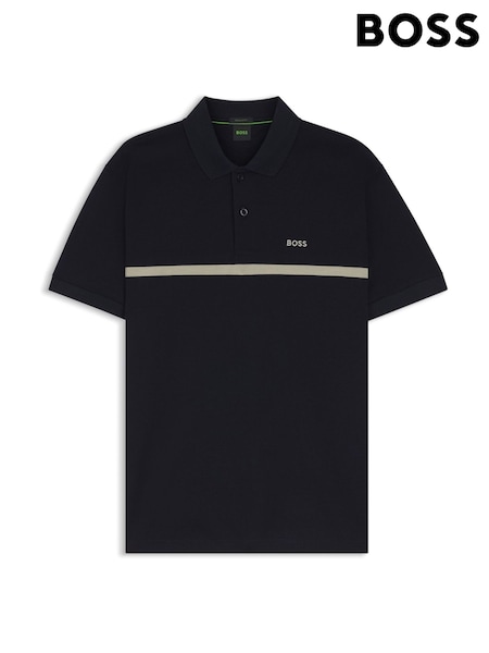 BOSS Black Paddy Stripe Detail Regular-Fit Polo Shirt (Y04895) | AED809