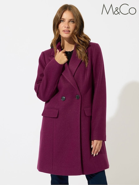 Vermelho - M&Co Double Breasted Mid Length Coat (Y04926) | R$ 690