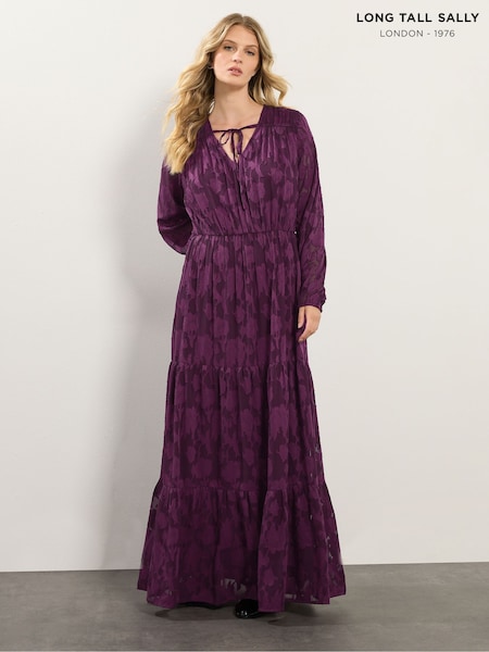 Long Tall Sally Red Jacquard Boho Maxi Dress (Y04935) | 297 QAR