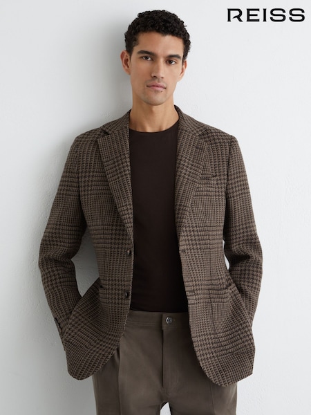 Atelier Brown Vincotto Atelier Check Single-Breasted Blazer Wool Tailored-Fit (Y05018) | €887